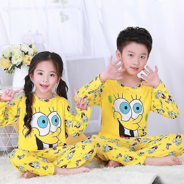 Tegneserie Pyjamas Sæt Børn Pige Dreng Lange Pyjamas Pjs Nattøj SpongeBob 6-7 Years
