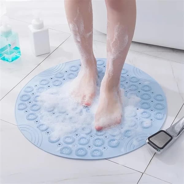 Halkfri badmatta, rund duschkudde i plast, massagekudde