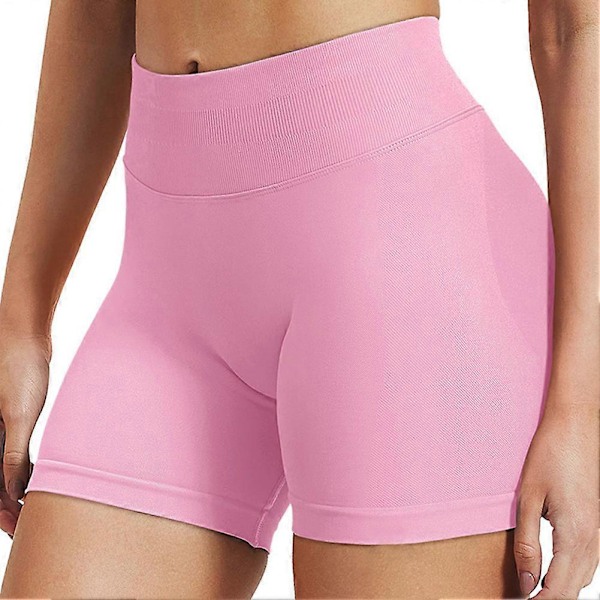 Högmidjade Yoga-shorts för Damer, Hög Elastisk Sömlös Träningsbyxa för Vår och Sommar XL