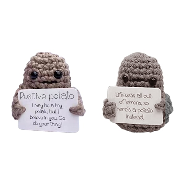 Positiv potatis stickning potatis inspirerad leksak små dockor Roliga julklappar Gray B