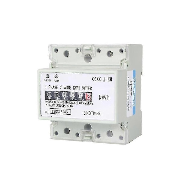 Elektrisk enfase to ledninger AC 220v 100a Energimåler Kwh Teller Forbruk Analog Elektrisitet