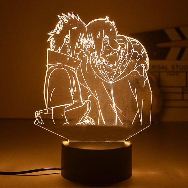 Anime Naruto Uzumaki 3d Led Nattlys Kakashi Bordlampe Leker Hatake Figurer Led Lys Romdekorasjon Barn Julelekegave 17 18CM Warm white