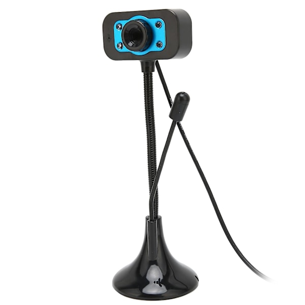High-definition USB streaming webcam med manuelt fokus, LED-fyldlys og mikrofon