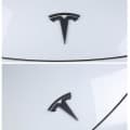 3x Mat Sort T Logo Tesla Model Y Motorhjelm Emblemer
