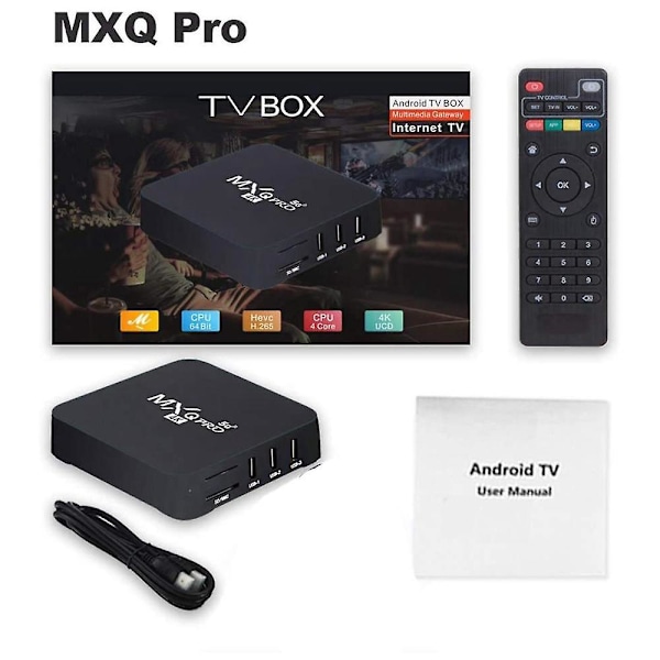 For Android Tv Boks, 4k Hdr Strømming Mediaspiller, 4gb Ram 32gb Rom Allwinner H3 -core Smart Tv Boks