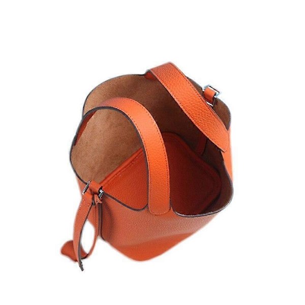 100% Äkta Läder Dam Handväskor Designer Tote Väska Klassisk Mjuk Läder Hinkväska