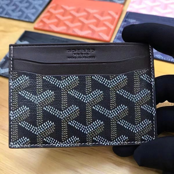 Gao Yade visitkortsfodral unisex horisontell hundtandsmönstrad multifunktionell liten kortfodral skyddsklämma myntbörs mini