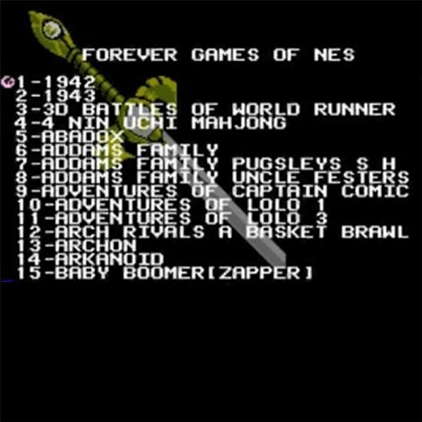 Forever GAMES OF NES 852-i-1 (405+447) Spillkassett for NES-konsoll, 1024MBit Flash Chip i bruk