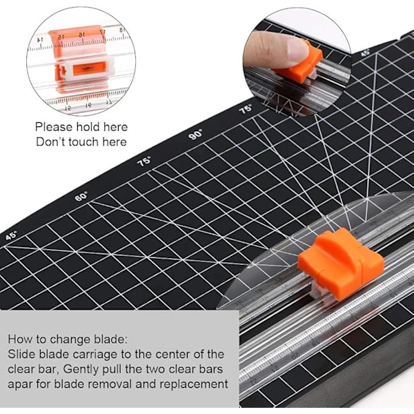 8-pak A4 Papirtrimmer Udskiftningsskæreblade med Automatisk Sikkerhedsdesign, Orange
