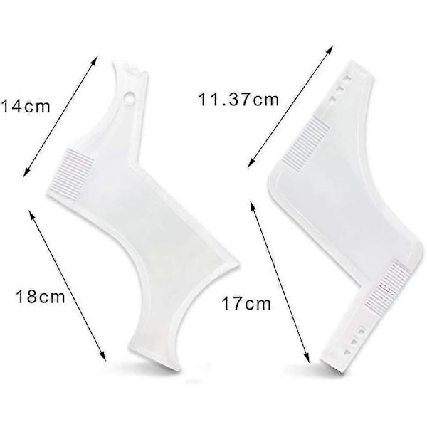 2-pack Skäggformningskam Symmetrisk Skäggformare Styling Trim Mall Ansiktshår Vårdverktyg