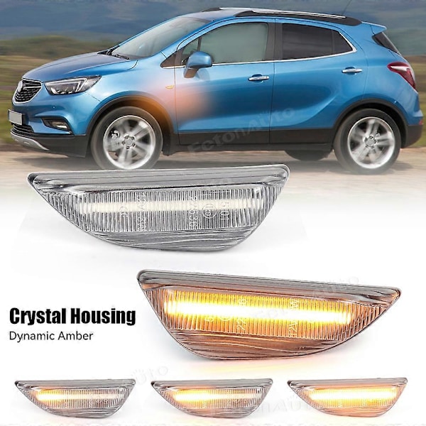 2 stk. LED dynamisk blinklys posisjon side markeringslys parkeringsindikator for Opel Mokka X Chevrolet Trax Buick Encore Super Quality Clear