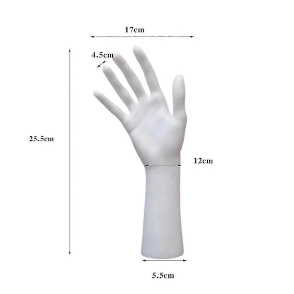 Mannekeng Hånd Smykke Display Holder Støtte for Kjede Håndmodell Butikk Gul White