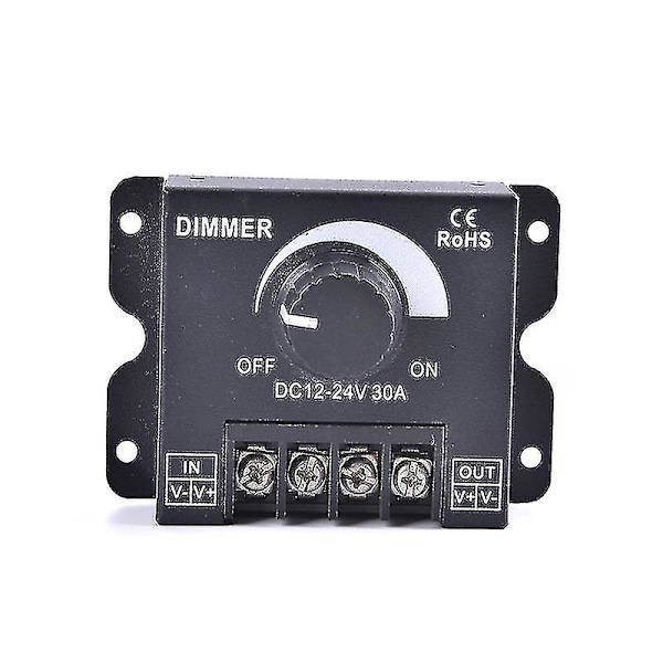 DC 12V 24V LED Lysdæmperkontakt 30A 360W Spændingsregulator Justerbare Dæmpere Shytmv-YUHAO