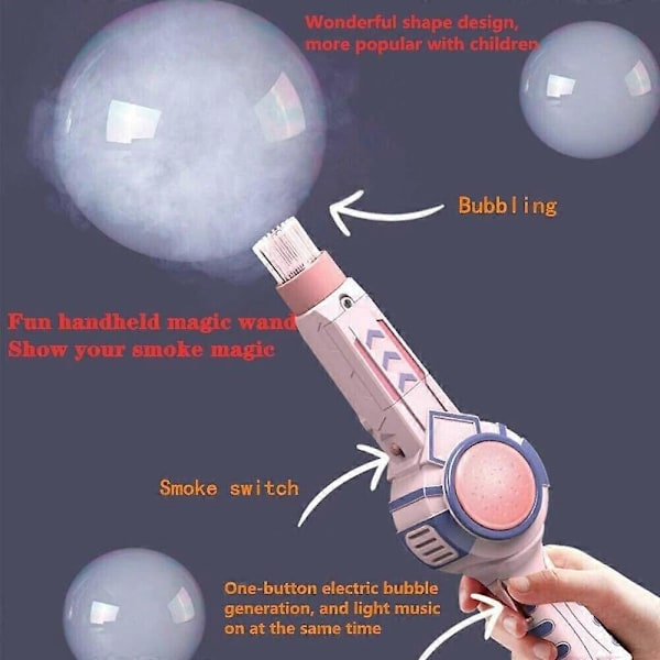 Elastisk Rökbubbelmaskin Rök Magisk Bubbelmaskin Elektrisk Automatisk Bubbelblåsare Pistol Födelsedagspresent Till Barn Atomizer