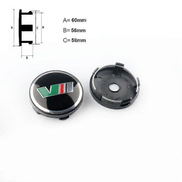 4 stk. Styling 56mm 60mm Hjulkapsel Senter Caps Emblem Hjul Klistremerke Deksel For Octavia Fabia Vrs Yeti Tilbehør 60mm VII