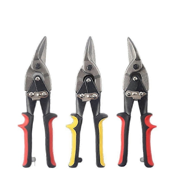 2-pack flygplansplåtsax set smidd blad offset (vänsterböj + högerböj 250 mm röd)