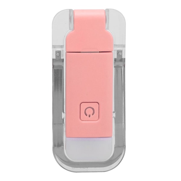 LED-kirjanmerkkilamppu - Vaaleanpunainen USB-ladattava kannettava klipsi 3 kirkkaustasoa lämpimän valkoinen valo
