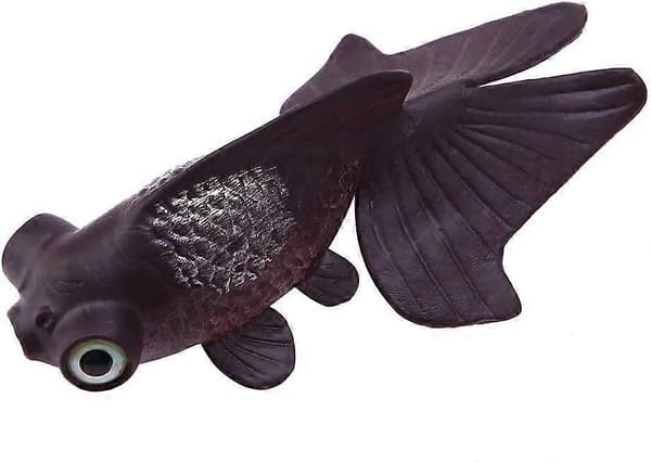 Plastgullfisk til akvarium, kampfisk, liten realistisk kunstig silikonfisk (brun gullfisk)