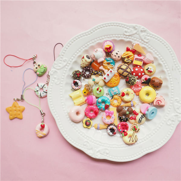 30st/ Set Mini Cake glass hänge DIY dekoration Berlocker Nec Multicolor