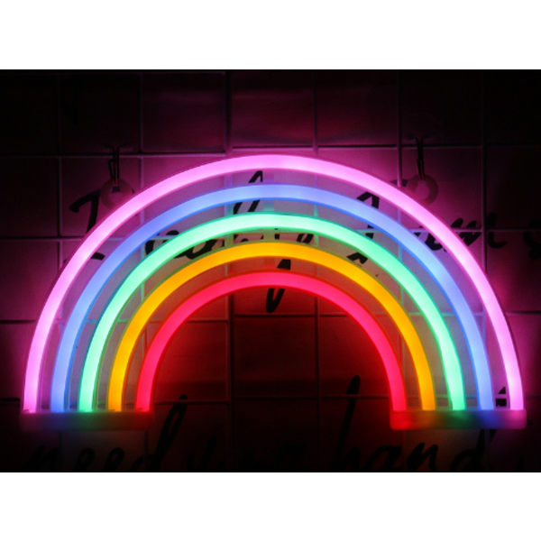 LED-lys/natlys Neonlys - Regnbue Multifarvet