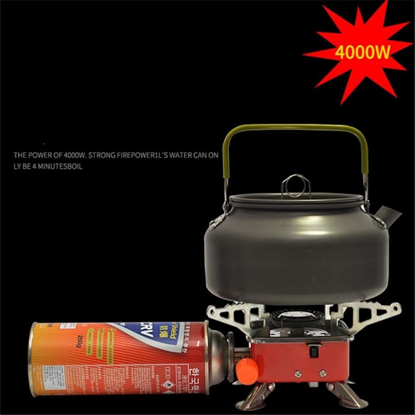 Kokeapparat for fotturer, kompakt enkeltbrenner for utendørs camping, matlagingsverktøy, bilutstyr for tenåringer (Rød, One Size)