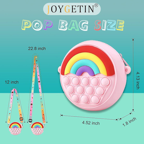 Katea Pop Taske, Pop Taske Fidget Legetøj, Pop Skuldertaske Boble Legetøj Til Piger Kvinder, Dejlig Sensorisk Silikone Tegneserie Taske Legetøj Til Studerende Børn (pink)