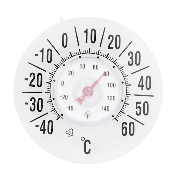 Fönstertermometer Temperatur Inomhus/utomhus Urtavla Rund Sugpropp På Fönster
