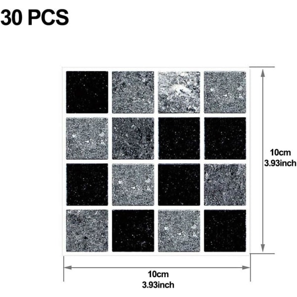 30st Kakelklistermärken för badrum och kök, 10x10cm