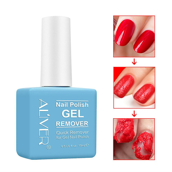 Aliver Soak-off Gel Akryl Neglelak Magisk Hurtig Burst Manicure Fjerner 15ml