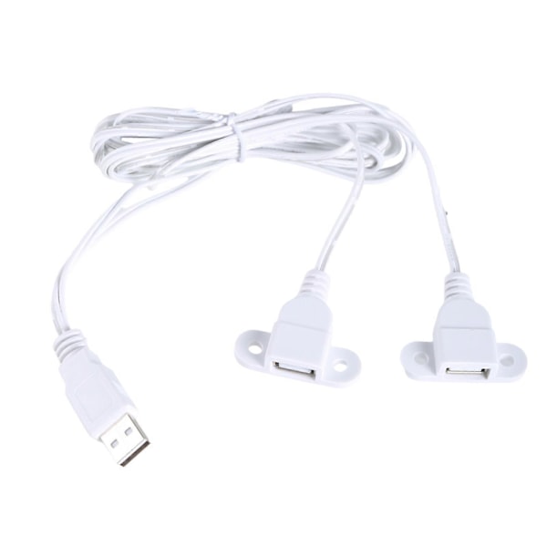 USB Y-splitterkabel hann til dobbel hunnforlengelse ladekabel for bærbar PC, telefon, nettbrett kun for lading, hvit White