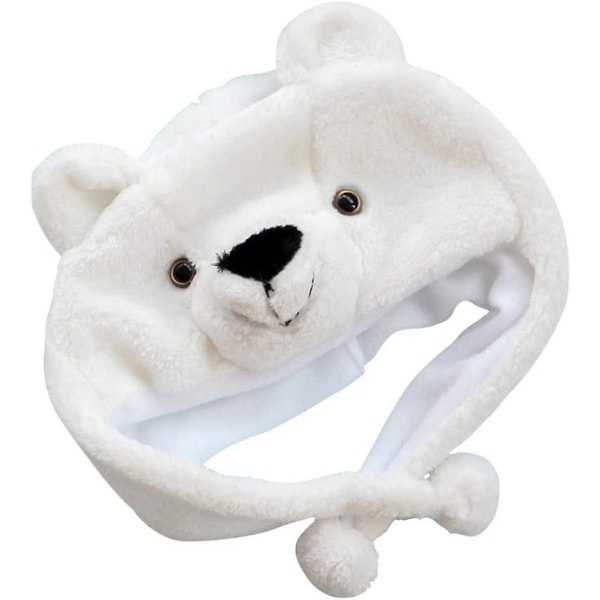 Yaju söpö hauska muoti Lasten sarjakuva eläinhattu - valkoinen (karhu) Halloween-juhlatarvikkeisiin (valkoinen) (1 kpl)