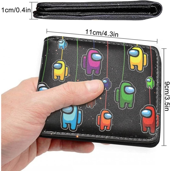 Plånbok för pojkar, barn bland pojkar, plånbok för män, flickor, ungdom, PU-läder, tvåfaldig plånbok.