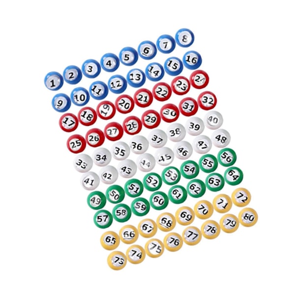 Bingo Ball Slitesterk Universell Tellingsball for Kvelder Fester Store Gruppespill 1 1 TO 80