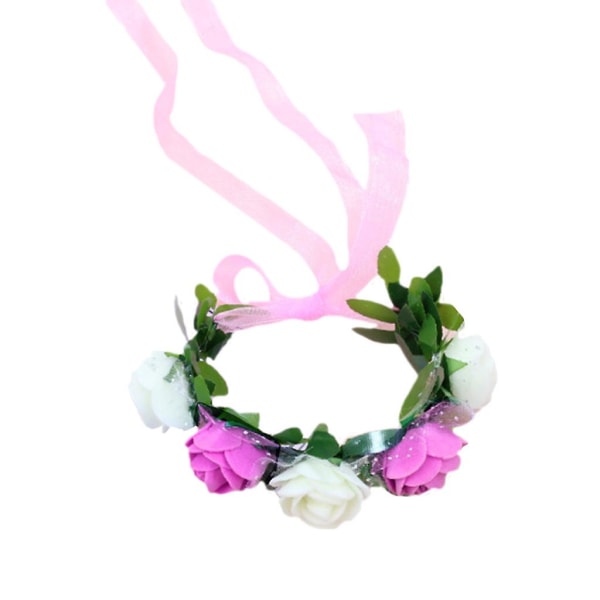 Kvinder Piger Håndled Corsage Armbånd Kontrast Candy Color 5 Skum Blomst Brude Br