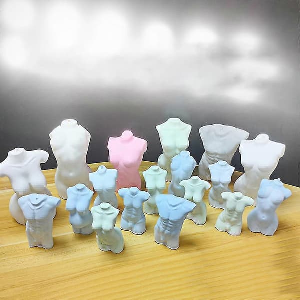 3D Kropsform Lys Resin Form Kvinde Mand Kropsmodel Ornamenter Silikoneform, 1