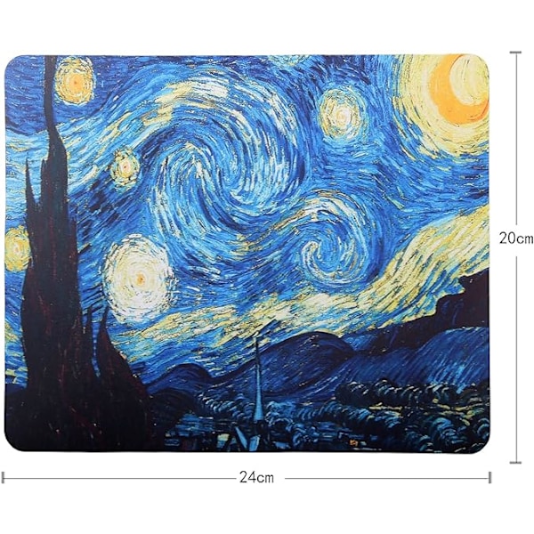 Mønstret musemåtte 24 x 20 x 0,3 cm til bærbare computere (6081)