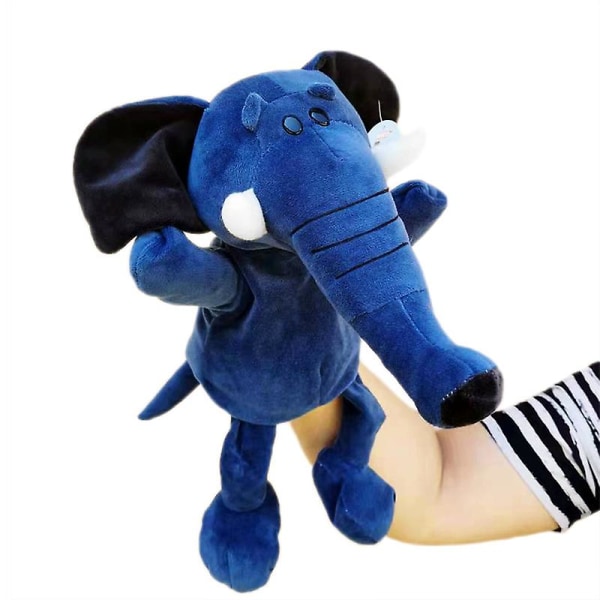 30 cm Dyrehånddukke Plysjdukke Pedagogisk leketøy Plysjleketøy Barnegave blue elephant