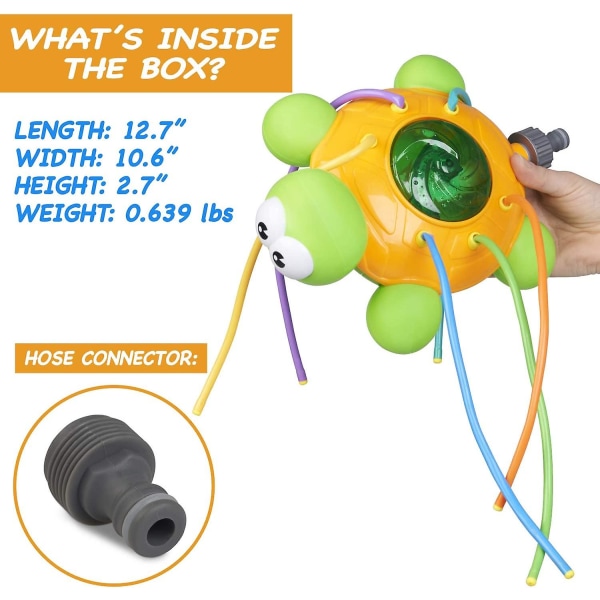 Udendørs vandsprinkler til børn og småbørn - Backyard Spinning Turtle Kids Sprinkler Legetøj