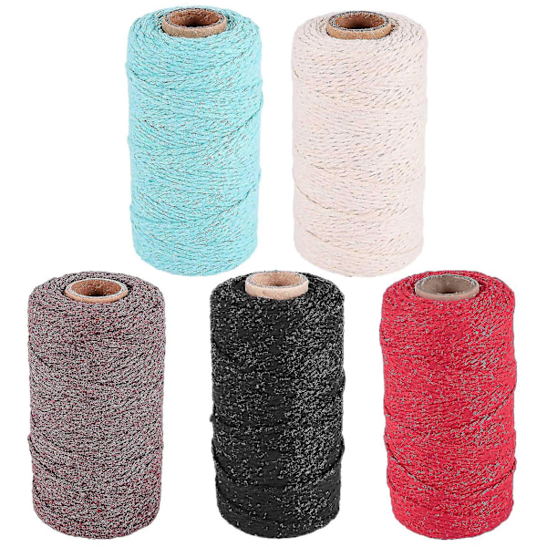 5 stk. Macrame Snor Macrame Snor DIY Håndværk Snor Spole Garn Rustik Snor Reb 2 Mm X10
