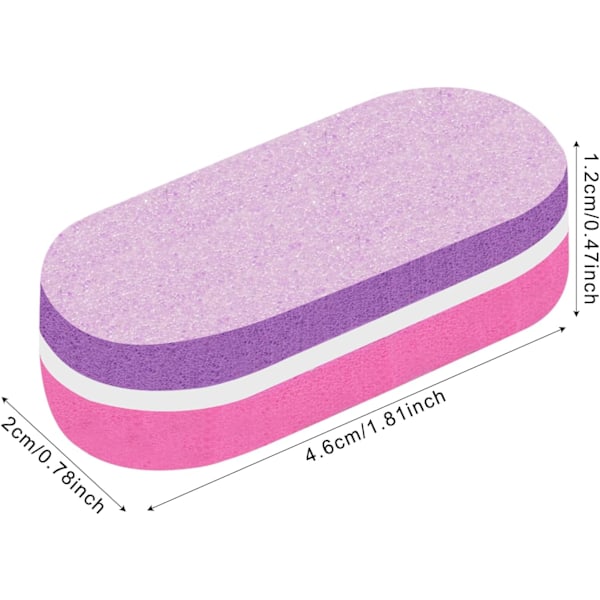 Mini Nagelfilar Block, 100/180 Grit Svamp Nagelbuffertar för Akrylnaglar, Mini Buffertblock Dubbelsidigt för Manikyrverktyg 40 Stycken - Rosa/Lila