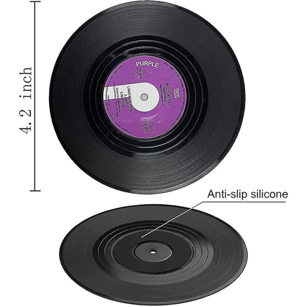 Set med 6 glasunderlägg för musikälskare