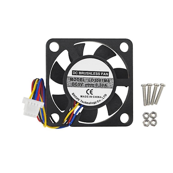 Kylfläkt för Raspberry Pi 5 4-pin Jst Terminal Connector Multifunktionell 5:e Generationens Special 3007 Kylflänsfläkt-dwdz