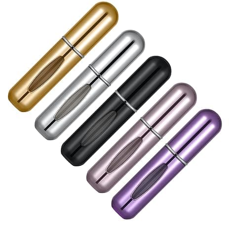 Bærbar Mini Påfyllbar Parfyme Atomizer Flaske Atomizer Reisestørrelse Sprayflasker Tilbehør 5 sett à 5ml/0.2oz