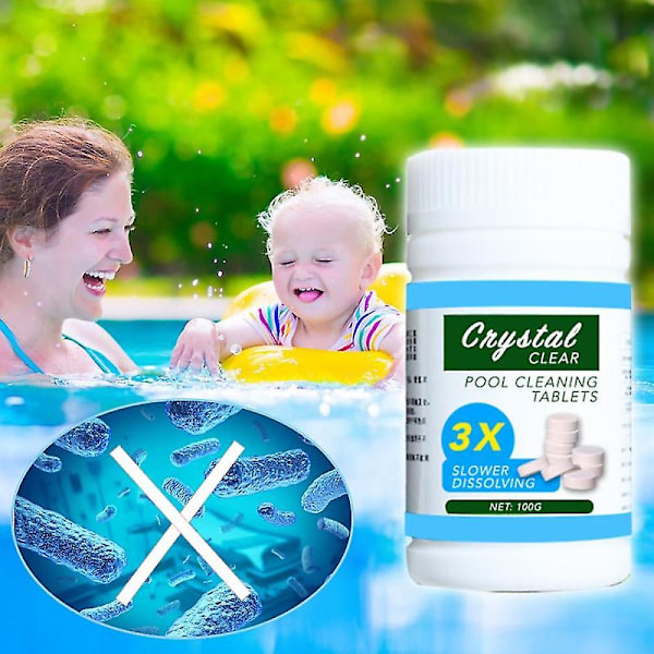100 stk. Poolrensetabletter Sikre Langtidsholdbare Til Swimmingpool