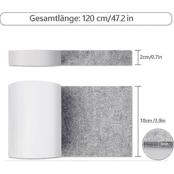 Filt Møbelglidere Selvklæbende Grå Filt Tape Tyk 4mm 2 Ruller Filtstrimler