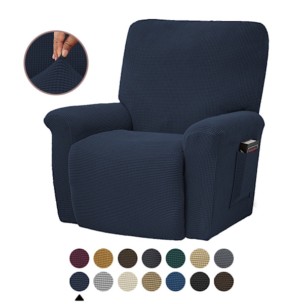 Allsidig elastisk lenestol sofa trekk i ensfarget polarfleece, sofa putetrekk for alle årstider, lenestol trekk