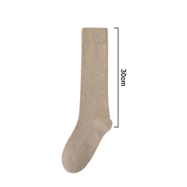 Kunstløpsokker Lyse fargede ugjennomsiktige knehøye skøytesokker Nylonsokker_h (Calf socks) Black * Khaki