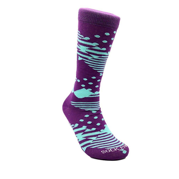 Jännittävät purppura- ja baby kuviolliset sukat Sock Pandasta