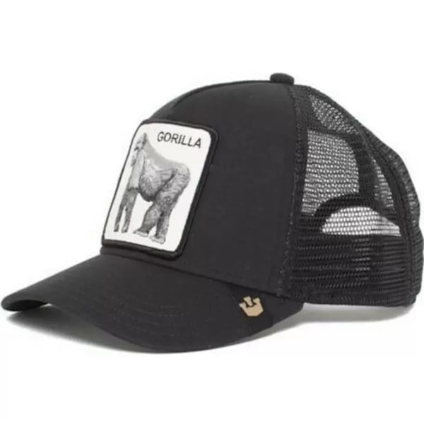 Broderet Mesh Hat med Dyreprint - Snapback - Chimpanse