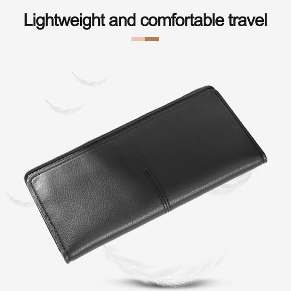 Smal Tunt Läder Damplånbok Rfid Blockering Kreditkortshållare Bifold Long Ladies Billfold black